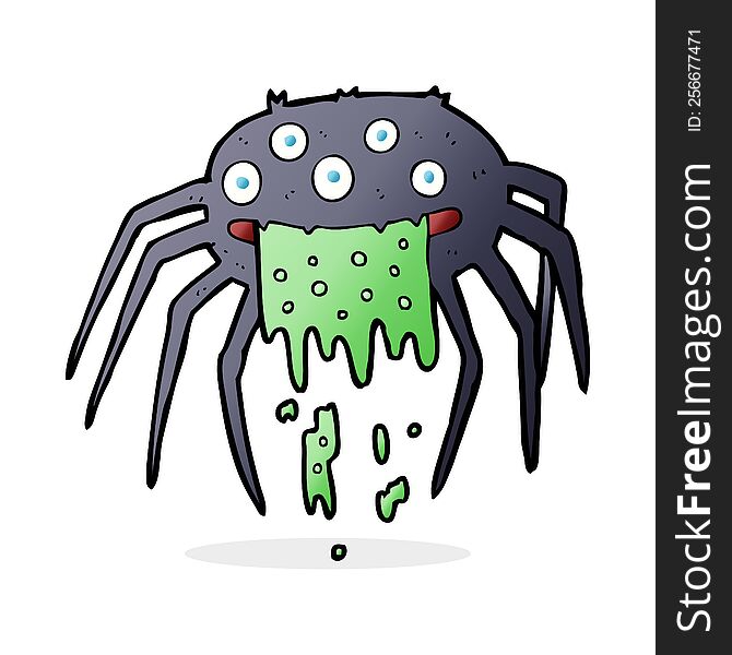 Cartoon Gross Halloween Spider