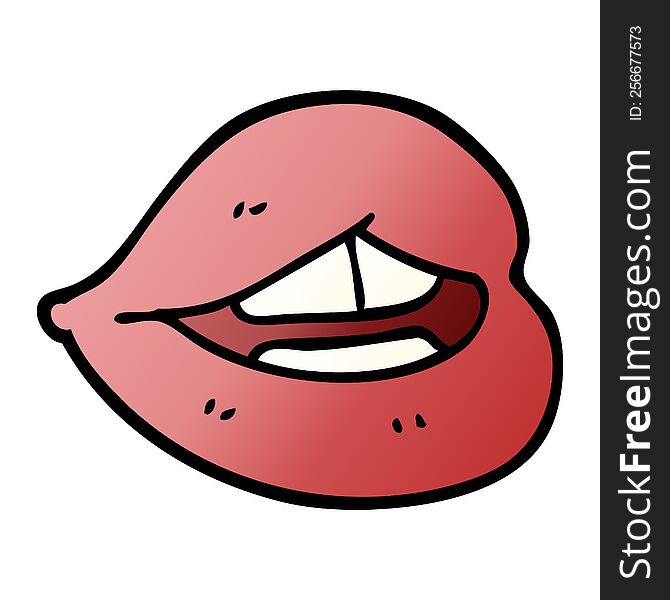 cartoon doodle pink lips