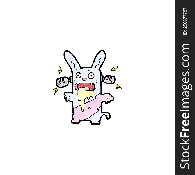 cartoon crazy bunny rabbit listening to music