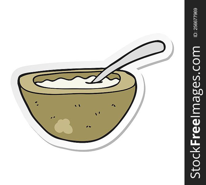sticker of a cartoon porridge