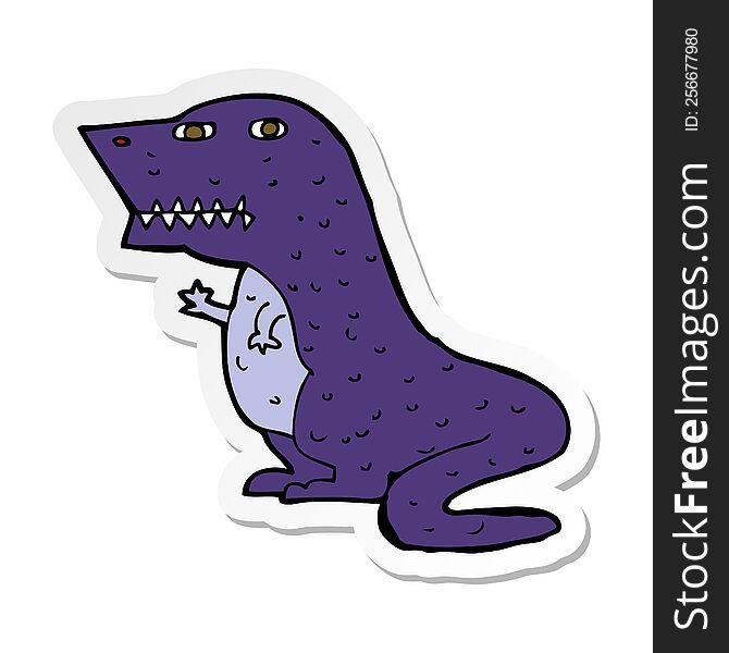 sticker of a cartoon dinosaur