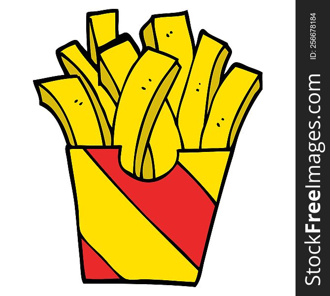 cartoon doodle takeout fries