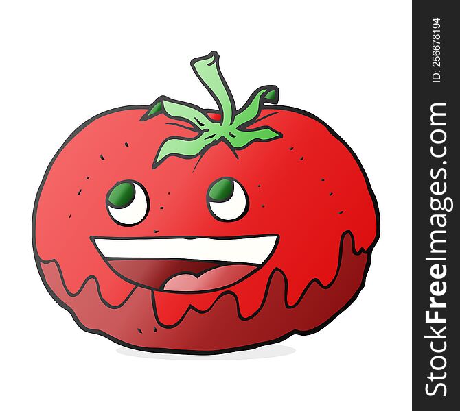 freehand drawn cartoon tomato