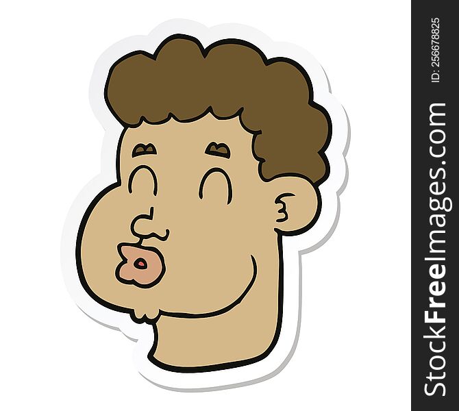 sticker of a cartoon male face