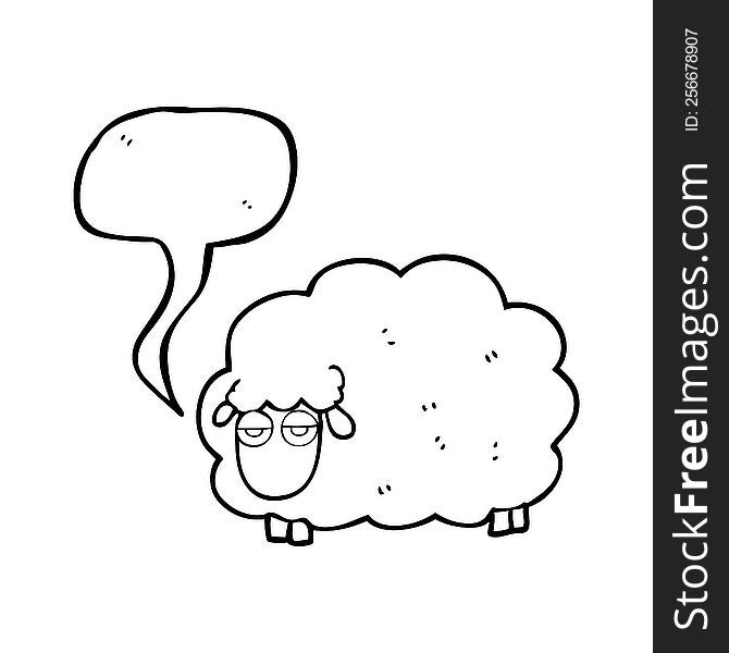 Speech Bubble Cartoon Muddy Winter Sheep