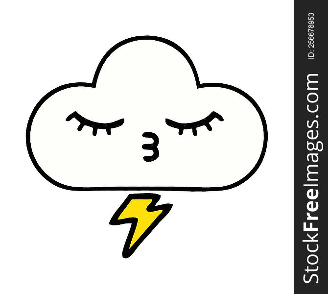 Comic Book Style Cartoon Thunder Cloud