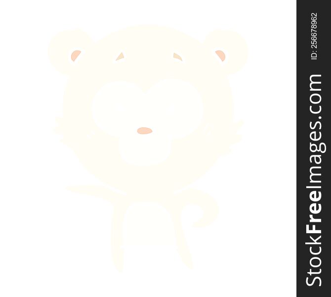 Surprised Polar Bear Flat Color Style Cartoon