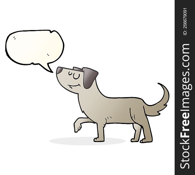 freehand drawn speech bubble cartoon dog