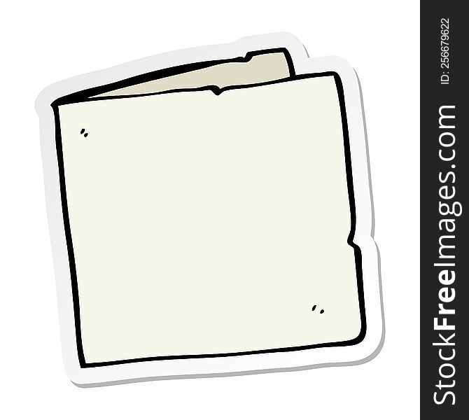 sticker of a cartoon blank card