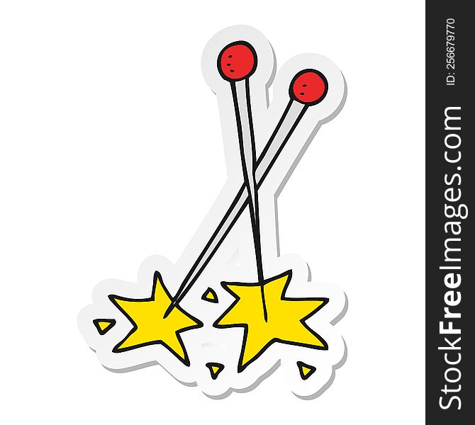 sticker of a cartoon pins