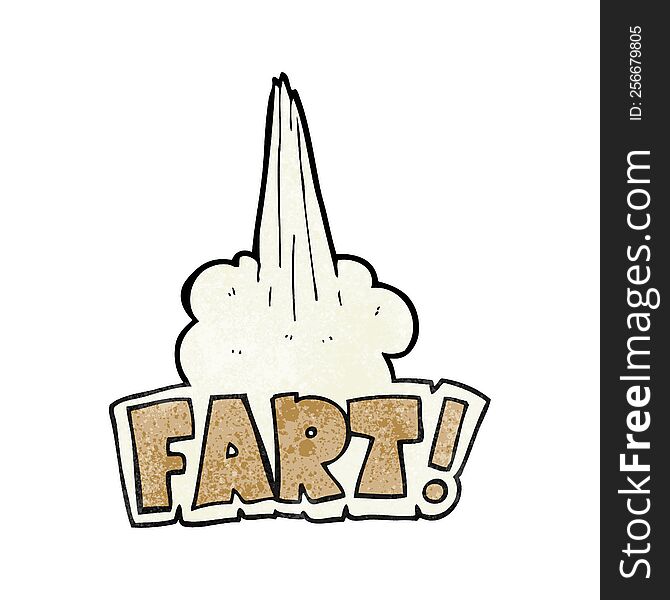 freehand textured cartoon fart symbol