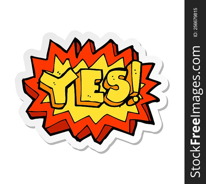 sticker of a yes symbol