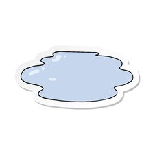 Sticker Of A Cartoon Puddle Of Water Stock Photo Sticker Of A Cartoon Puddle Of Water Stock Photo