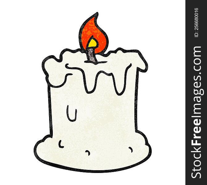 freehand textured cartoon dribbling candle