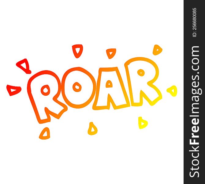 Warm Gradient Line Drawing Cartoon Roar Sign