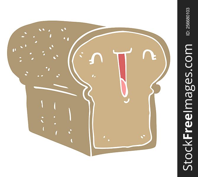 cute flat color style cartoon loaf of bread