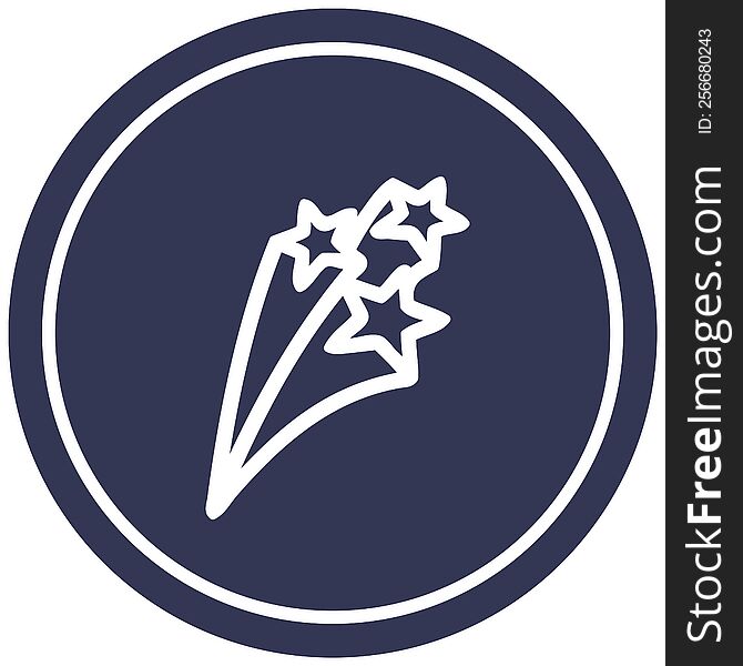 shooting stars circular icon symbol