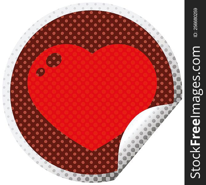 heart peeling sticker graphic vector illustration circular peeling sticker. heart peeling sticker graphic vector illustration circular peeling sticker