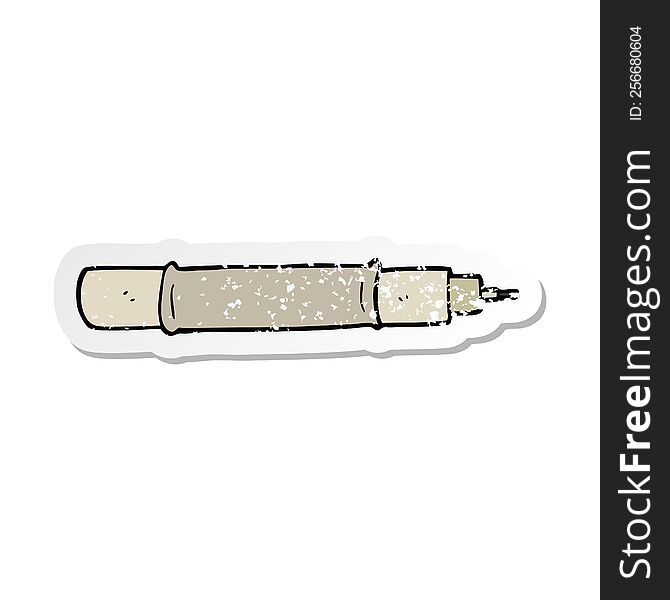 distressed sticker of a cartoon pen