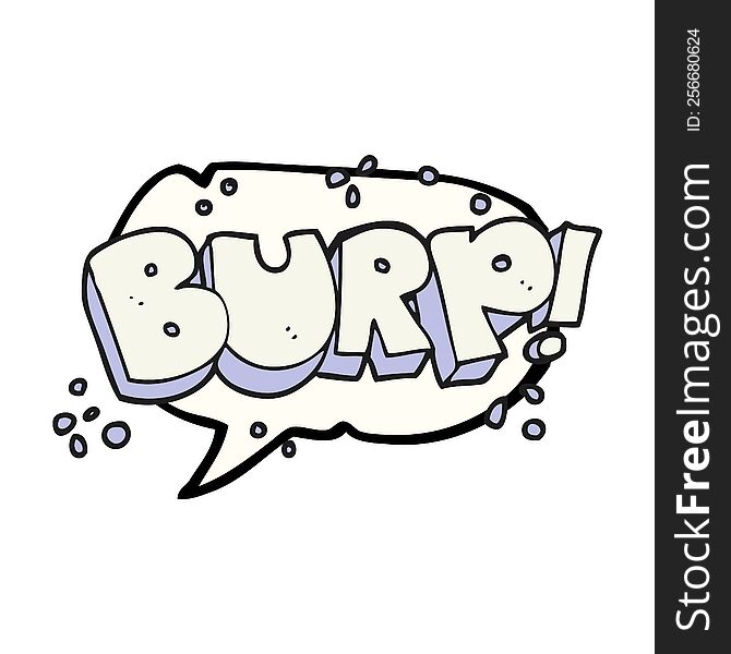 freehand drawn speech bubble cartoon burp text