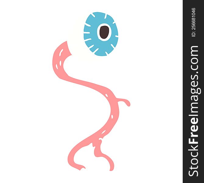 Gross Flat Color Illustration Of A Cartoon Eyeball
