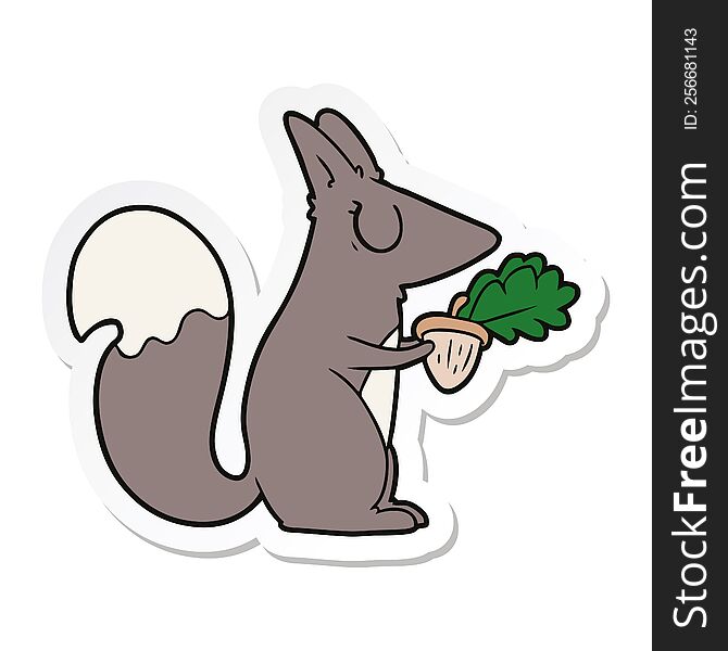 sticker of a cartoon squirrel