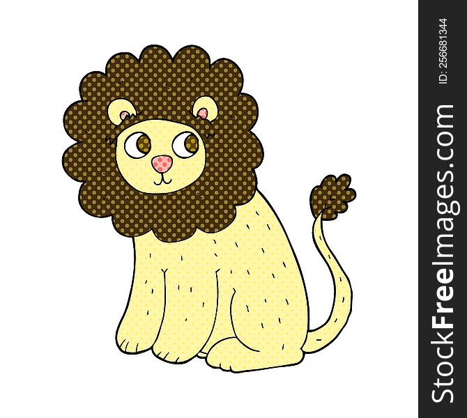 freehand drawn cartoon cute lion