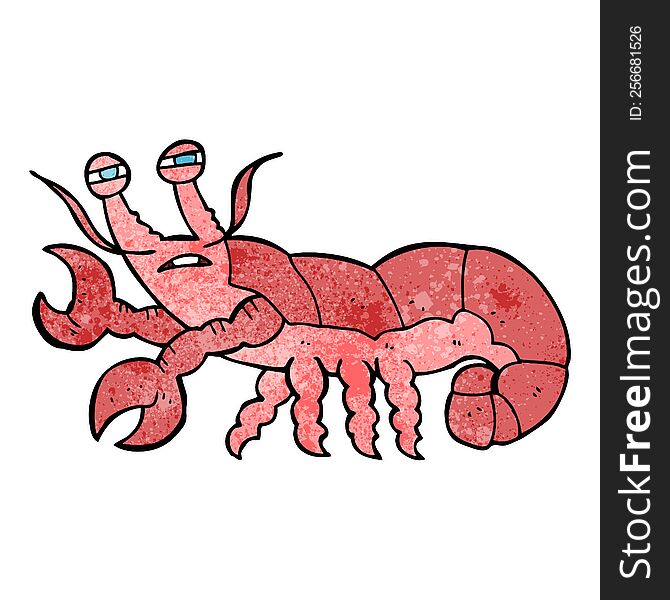 freehand textured cartoon lobster