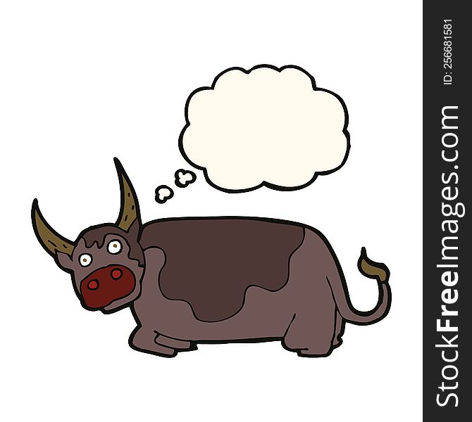 Cartoon Bull With Thought Bubble