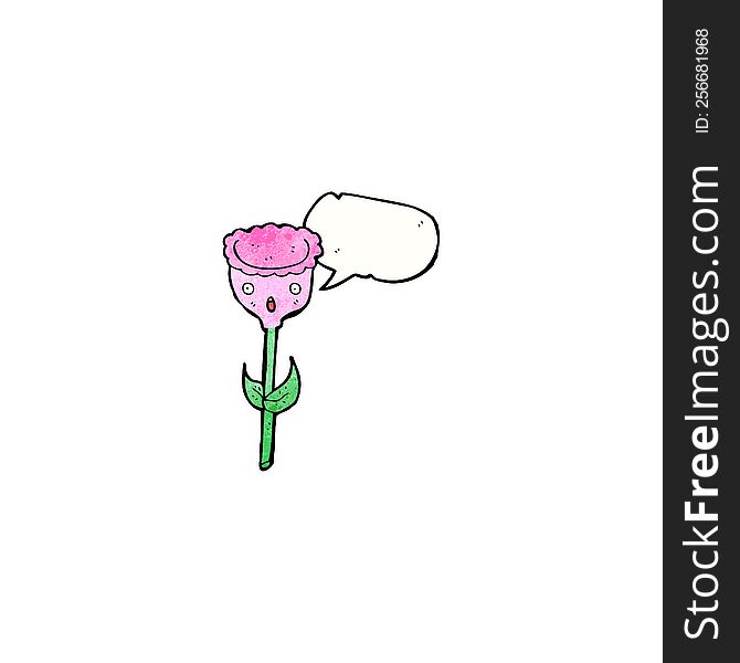Cartoon Flower With Speech Bubble