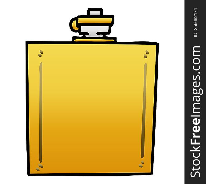 quirky gradient shaded cartoon hip flask