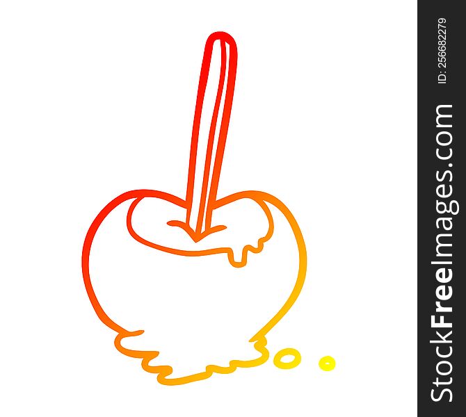 warm gradient line drawing of a toffee apple