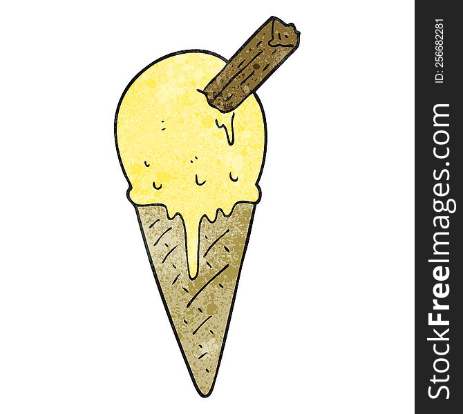 textured cartoon ice cream cone