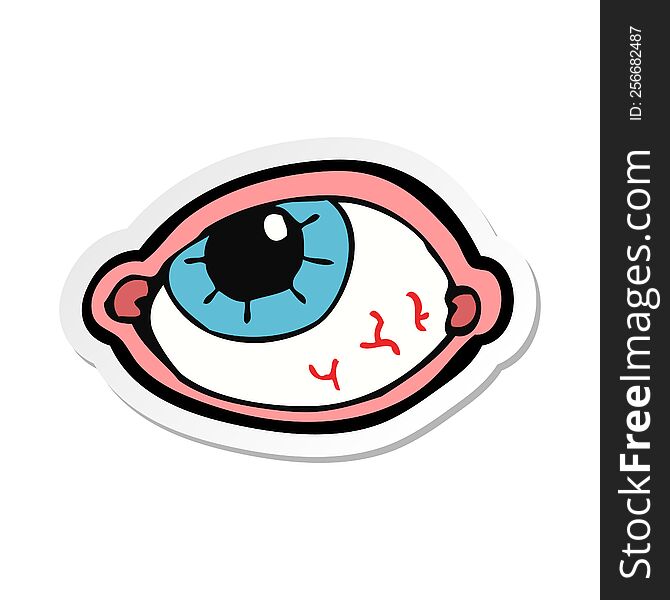 sticker of a cartoon spooky eye