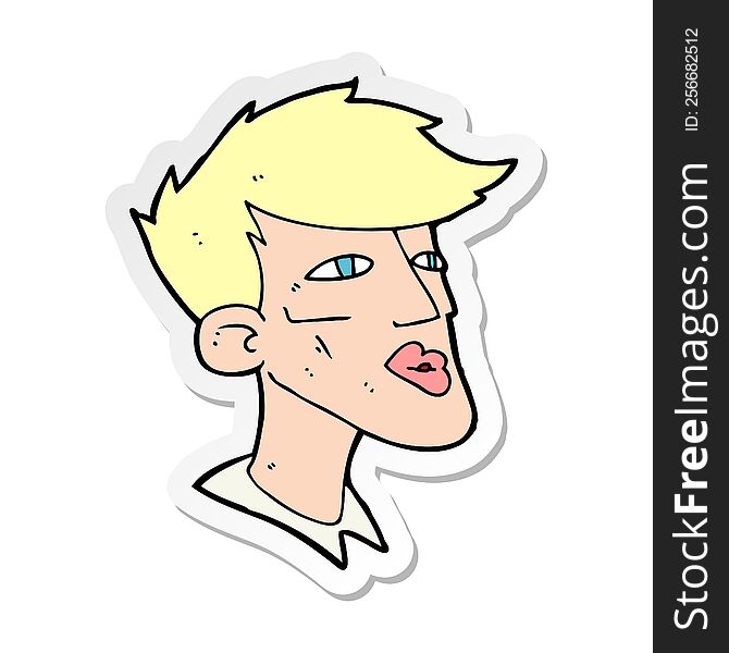 Sticker Of A Cartoon Male Model Guy