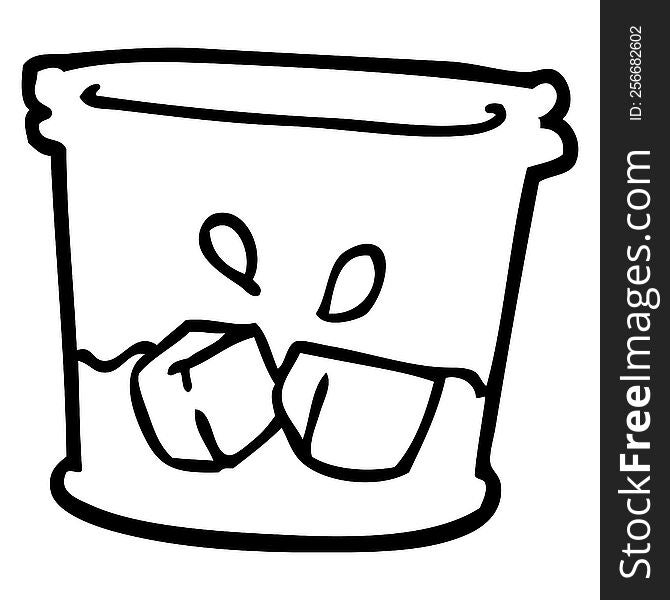 line drawing cartoon drink in glass tumbler