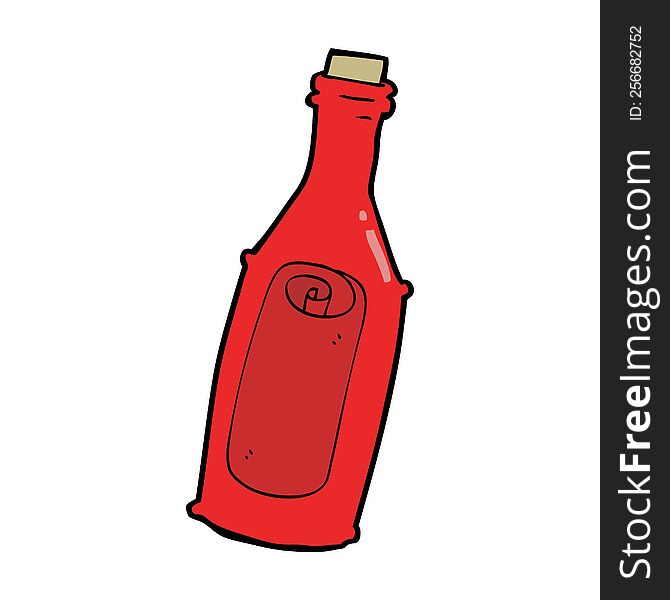 cartoon message in bottle