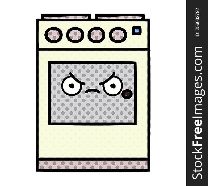 Comic Book Style Cartoon Kitchen Oven