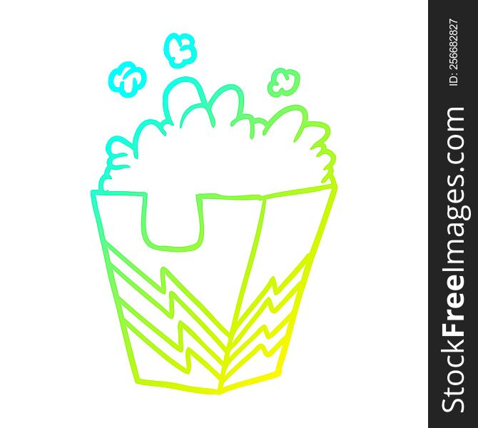 Cold Gradient Line Drawing Box Of Popcorn