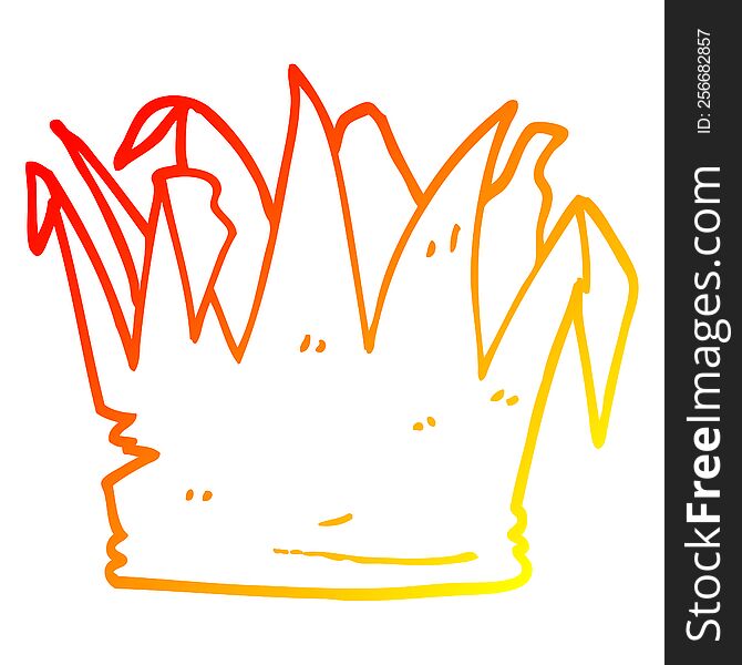warm gradient line drawing of a cartoon xmas party hat