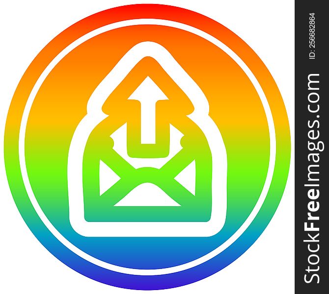 send email circular icon with rainbow gradient finish. send email circular icon with rainbow gradient finish
