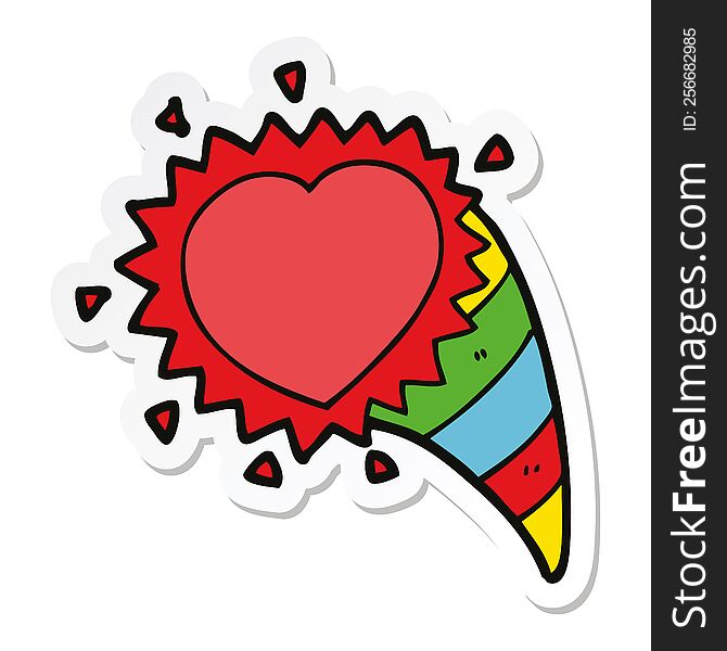 Sticker Of A Cartoon Love Heart Symbol