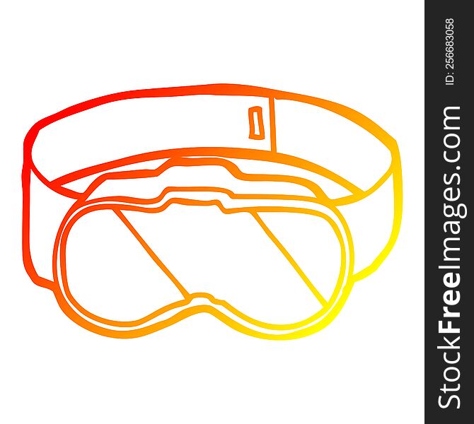 warm gradient line drawing of a cartoon goggles