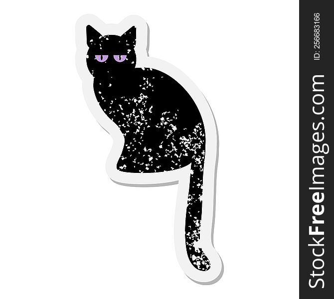 Black Cat grunge sticker