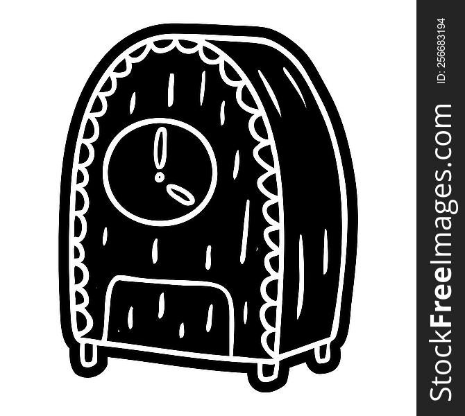 cartoon icon of an old fashioned clock. cartoon icon of an old fashioned clock
