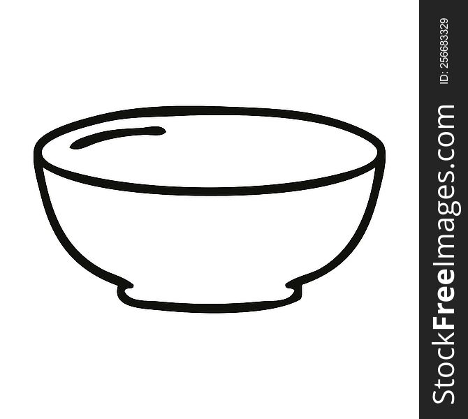 line drawing quirky cartoon bowl. line drawing quirky cartoon bowl