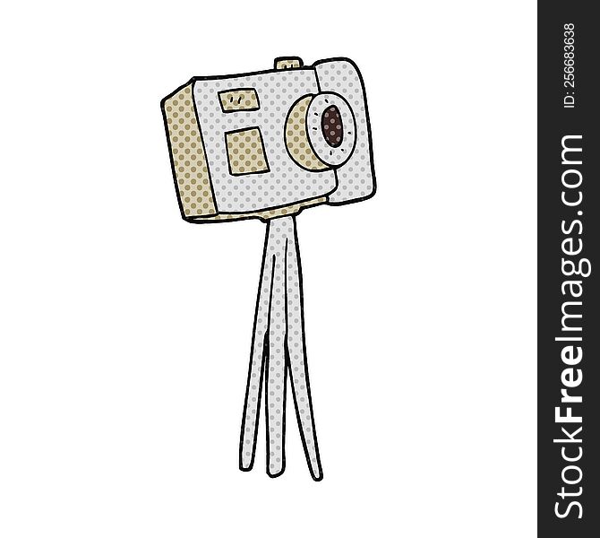 Cartoon Camera On Tripod