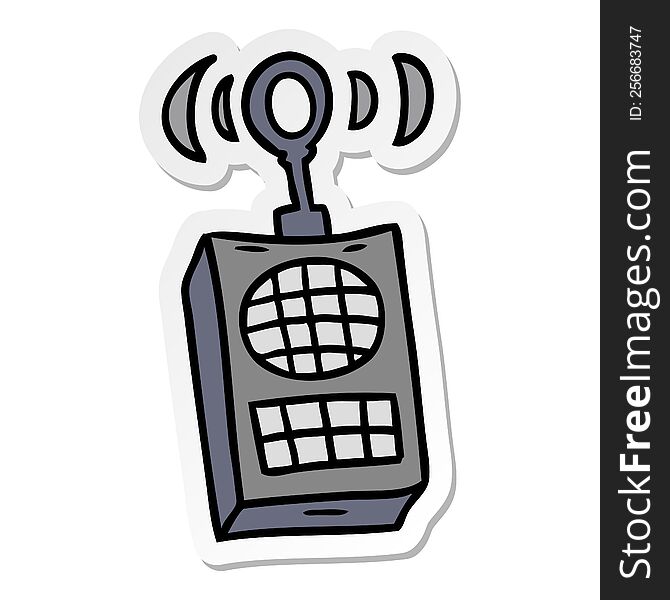 hand drawn sticker cartoon doodle of a walkie talkie