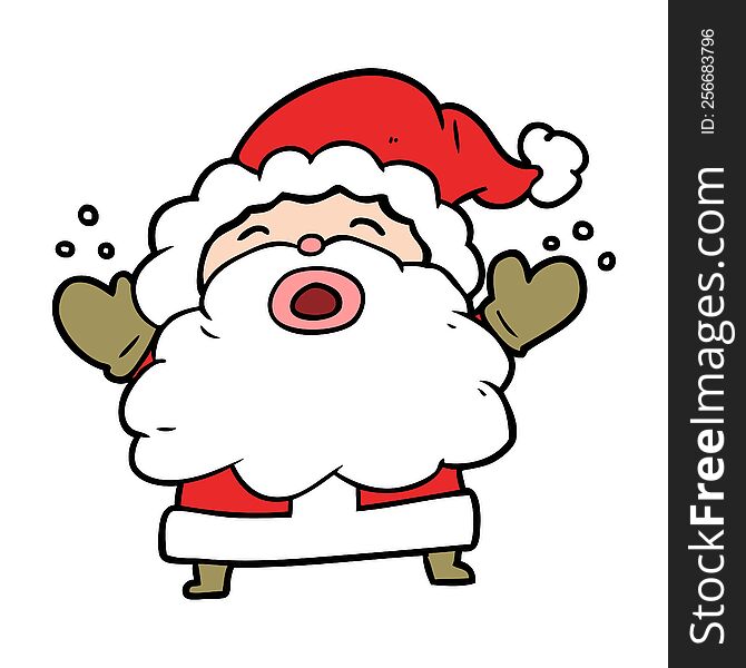 cartoon santa claus shouting in frustration. cartoon santa claus shouting in frustration