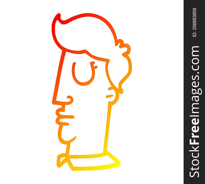 warm gradient line drawing of a cartoon human head